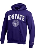 Champion Mens Purple K-State Wildcats Official Seal Hooded Sweatshirt
