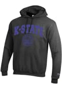 Champion Mens Charcoal K-State Wildcats Official Seal Hooded Sweatshirt