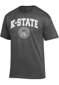 K-State Wildcats Charcoal Official Seal Champion Short Sleeve T Shirt