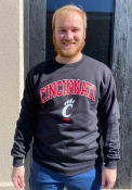 Champion Mens Black Cincinnati Bearcats Arch Mascot Crew Sweatshirt