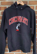 Champion Mens Black Cincinnati Bearcats Arch Mascot Hooded Sweatshirt
