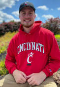 Champion Mens Red Cincinnati Bearcats Arch Mascot Hooded Sweatshirt