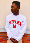 Nebraska Cornhuskers Champion Arch Mascot Crew Sweatshirt - White