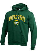 Wayne State Warriors Champion Arch Mascot Hooded Sweatshirt - Green