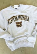 Western Michigan Broncos Champion Arch Mascot Crew Sweatshirt - Grey