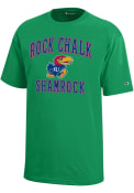 Kansas Jayhawks Youth Champion Rock Chalk Shamrock T-Shirt - Kelly Green