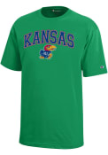 Kansas Jayhawks Youth Champion Arch Mascot T-Shirt - Kelly Green