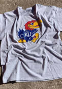 Kansas Jayhawks Champion Distressed T Shirt - Grey