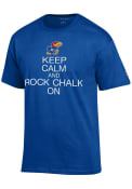 Kansas Jayhawks Champion Keep Calm T Shirt - Blue