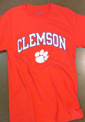 Clemson Tigers Champion Arch Mascot T Shirt - Orange