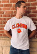 Clemson Tigers Champion Arch Mascot T Shirt - White
