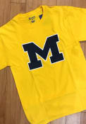 Michigan Wolverines Champion Big Logo Jersey T Shirt - Yellow