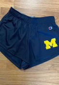 Michigan Wolverines Womens Champion Mesh Shorts - Navy Blue