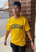 Michigan Wolverines Champion Arch Mascot T Shirt - Yellow