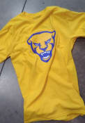 Pitt Panthers Champion Panther Head T Shirt - Gold