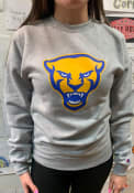 Pitt Panthers Champion Panther Head Crew Sweatshirt - Grey