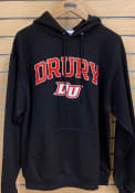 Drury Panthers Champion Arch Mascot Hooded Sweatshirt - Black