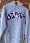 Northwestern Wildcats Champion Powerblend Twill Hooded Sweatshirt - Grey