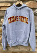 Texas State Bobcats Champion Powerblend Twill Hooded Sweatshirt - Grey