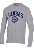 Kansas Jayhawks Champion Super Fan T Shirt - Grey