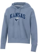 Kansas Jayhawks Womens Champion Reverse Weave Fleece Hooded Sweatshirt - Light Blue