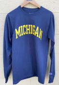 Michigan Wolverines Champion Arch Name T Shirt - Navy Blue