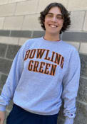 Bowling Green Falcons Champion Twill Powerblend Crew Sweatshirt - Grey