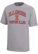 Illinois Fighting Illini Youth Champion #1 Design T-Shirt - Grey