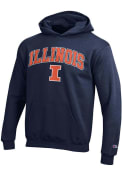 Illinois Fighting Illini Youth Champion Arch Mascot Hooded Sweatshirt - Navy Blue