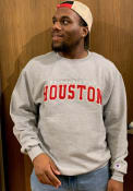 Houston Cougars Champion Twill Powerblend Crew Sweatshirt - Grey
