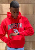 Houston Cougars Champion Arch Mascot Powerblend Hooded Sweatshirt - Red