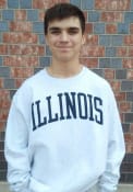 Illinois Fighting Illini Champion Arch Name Crew Sweatshirt - Grey