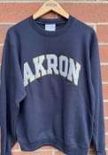 Akron Zips Champion Arch Name Crew Sweatshirt - Navy Blue