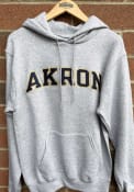 Akron Zips Champion Arch Name Twill Hooded Sweatshirt - Grey