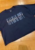 Kansas City Womens Champion Repeating Wordmark T-Shirt - Navy Blue