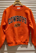 Oklahoma State Cowboys Champion Arch Name Mascot Crew Sweatshirt - Orange