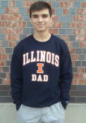 Illinois Fighting Illini Champion Dad Number One Crew Sweatshirt - Navy Blue