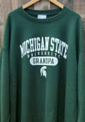 Michigan State Spartans Champion Grandpa Pill Crew Sweatshirt - Green