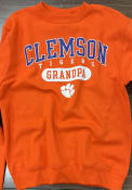 Clemson Tigers Champion Grandpa Pill Crew Sweatshirt - Orange