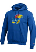 Kansas Jayhawks Champion Big Logo Twill Hooded Sweatshirt - Blue