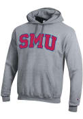 SMU Mustangs Champion Arch Twill Hooded Sweatshirt - Grey