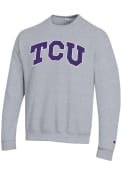 TCU Horned Frogs Champion Arch Twill Crew Sweatshirt - Grey