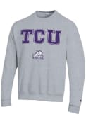 TCU Horned Frogs Champion Arch Mascot Twill Crew Sweatshirt - Grey