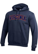 Virginia Cavaliers Champion Twill Powerblend Hooded Sweatshirt - Navy Blue
