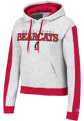 Champion Womens Grey Cincinnati Bearcats Script Sleeve Stripe Hooded Sweatshirt