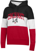 Champion Womens Red Cincinnati Bearcats Colorblock Hooded Sweatshirt