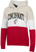 Champion Womens White Cincinnati Bearcats Colorblock Hooded Sweatshirt