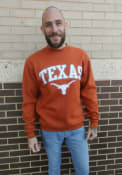 Texas Longhorns Champion Powerblend Arch Mascot Twill Crew Sweatshirt - Burnt Orange
