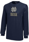 Notre Dame Fighting Irish Youth Champion Primary Logo T-Shirt - Navy Blue