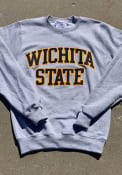 Wichita State Shockers Champion Arch Name Crew Sweatshirt - Grey